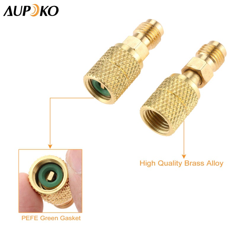 Aupoko R410A Straight Swivel Adapter, R410A Mini Split Adapter with 5/16â€™â€™ SAE Female x 1/4â€™â€™ SAE Male Quick Couplers Thread, Fits for HVAC Air Conditioner Mini Split System - 2 PC - Image 5